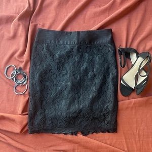 The Limited Black Lace Lined Skirt